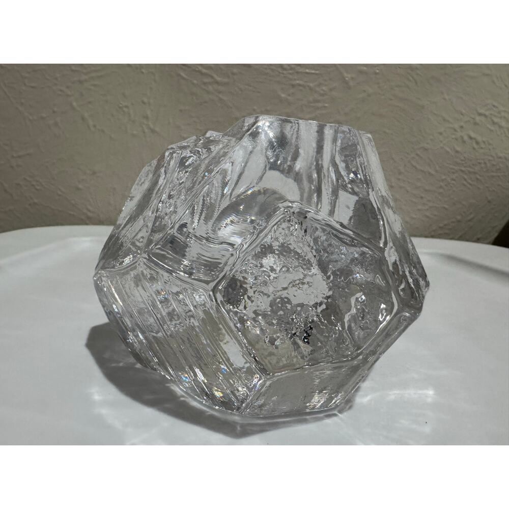 Kosta Boda Scandi Glass Rock Candle Votive Holder Vintage